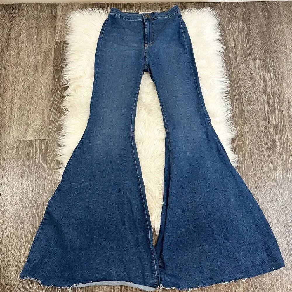 Free People Womens Float On Flare‎ Jeans Size 25R Bell Bottom 70s Hippie Boho